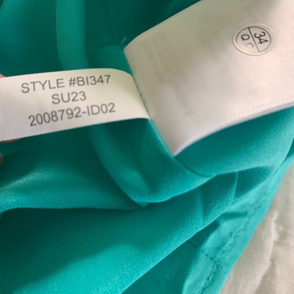 J.Crew Sleeveless Ruffleneck Top in Clip Dot Turquoise Size S - Picture 2 of 4